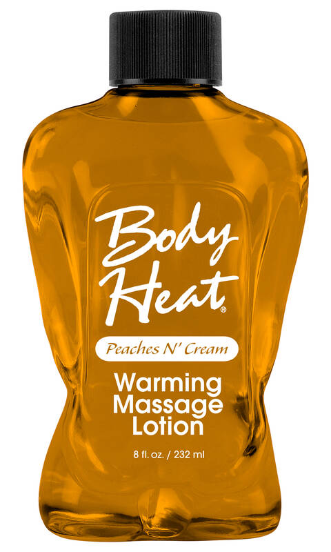Body Heat Warming Massage Lotion - 8 Fl. Oz. - Peaches n' Cream