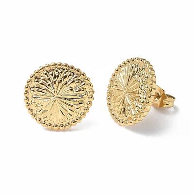 Ion Plating(IP) 304 Stainless Steel Flower Stud Earrings for Women