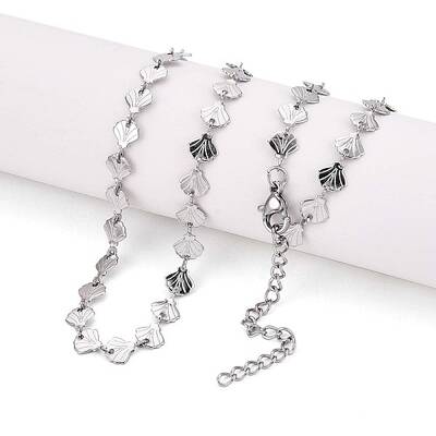 6MM 304 Stainless Steel Shell Shape Link Chain Necklaces