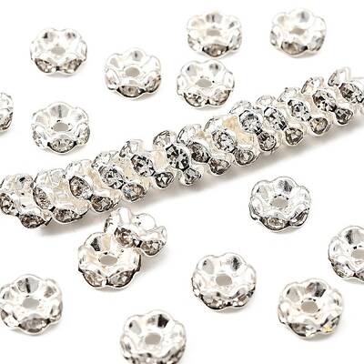 Brass Crystal Rhinestone Spacer Beads