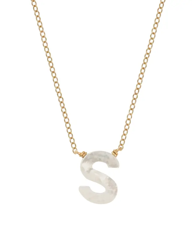 Dawn Initial Necklace | Metal Color: Gold | Style: S