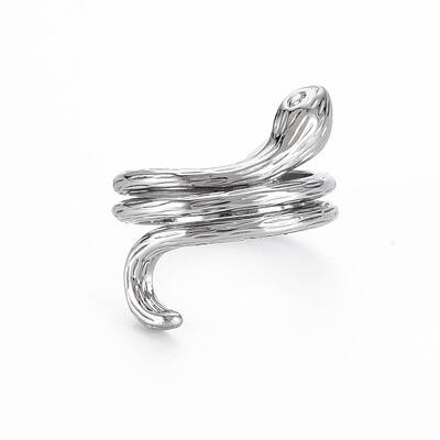 Snake Shape Rack Plating Alloy Cuff Rings