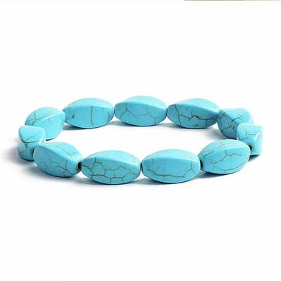 Turquoise Bracelet with Elastic Rope Bracelet
