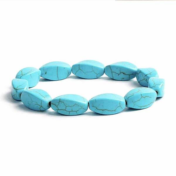 Turquoise Bracelet with Elastic Rope Bracelet