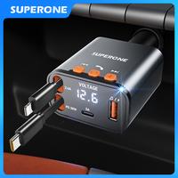 Bluetooth 5.3 Car Adapter with Retractable Charger 69W FM Transmitter Radio Receiver Handsfree Calling Audio Receiver MP3 Mus...