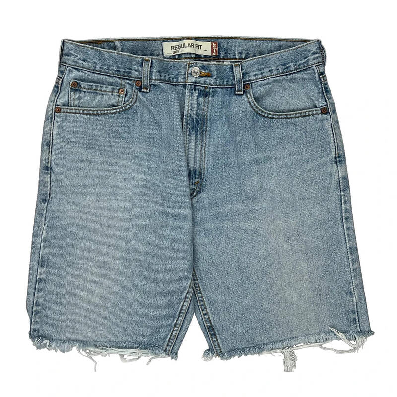 505 Levis Denim Shorts - 36W 10L Light Wash Cotton