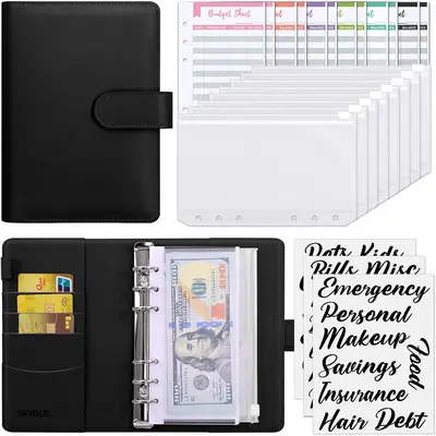 Budget Binder with Expense Sheets,Money Organizer Planner with 8 Pcs Cash Envelopes for Budgeting