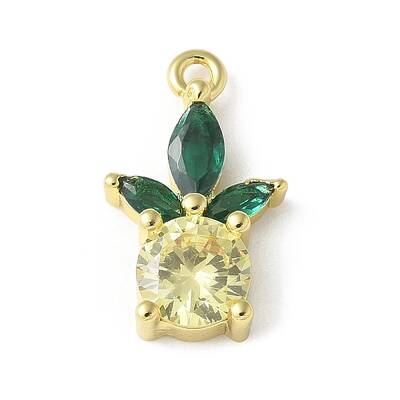 Brass Micro Pave Cubic Zirconia Pendants