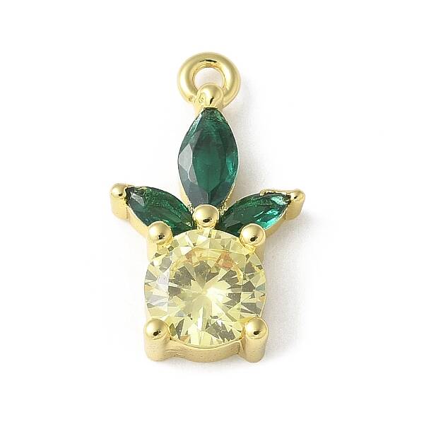 Brass Micro Pave Cubic Zirconia Pendants