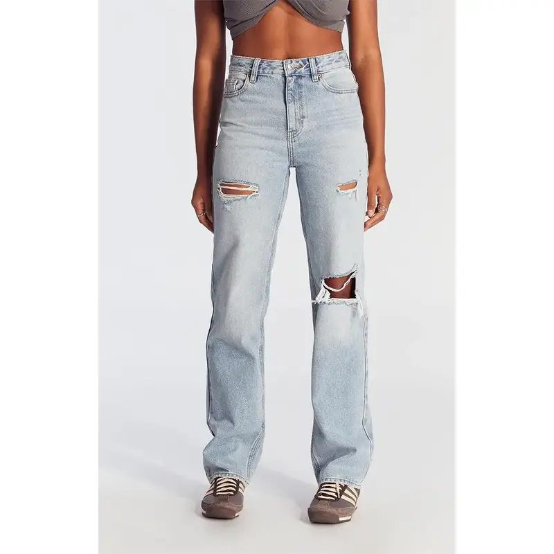 Pacsun Women's '90s Boyfriend Jeans Ripped Light Indigo
