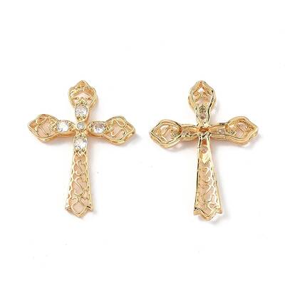 Brass Micro Pave Clear Cubic Zirconia Pendants