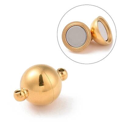 304 Stainless Steel Magnetic Clasps with Loops