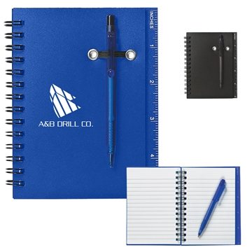 100 Customized Spiral Notebook & Pen - 50 Pages & Ruler