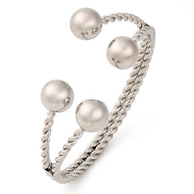Round Balls Brass Cuff Bangles for Women
