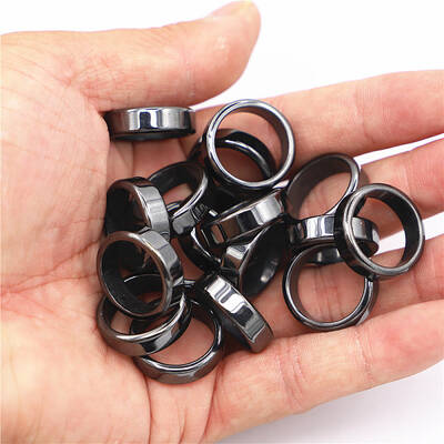 Non-Magnetic Synthetic Hematite Plain Band Ring