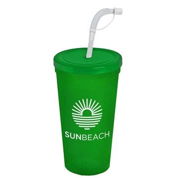 250 Customized 24 oz Sports Sipper Cup with Flex Straw - BPA Free