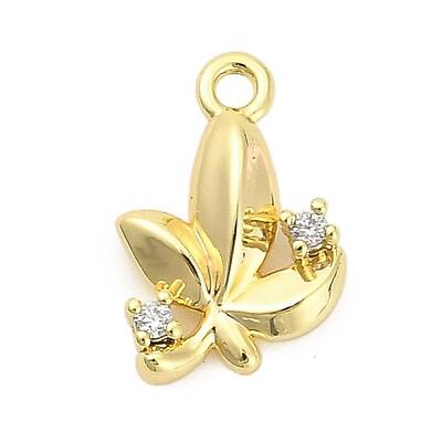 Brass Micro Pave Cubic Zirconia Charms