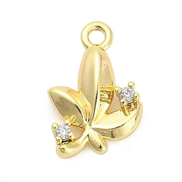 Brass Micro Pave Cubic Zirconia Charms