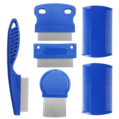 6pcs/set Multifunctional Pet Hair Comb, Anti-Flea Pet Grooming Comb, Metal Pet Hair Grooming and Shedding Slicker Brush for D...