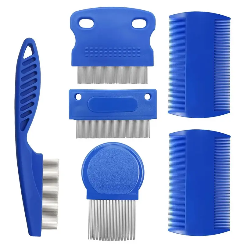 6pcs/set Multifunctional Pet Hair Comb, Anti-Flea Pet Grooming Comb, Metal Pet Hair Grooming and Shedding Slicker Brush for D...