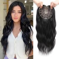 Paneway Hair Topper,20inch Wavy Mix Blonde with Dark Root Hair Toppers for Women with Thinning Hair Synthetic Hair Topper wit...