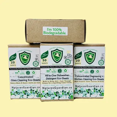 Concentrated Cleaning Eco-Sheets | Multi-Purpose, 4 Varieties to choose from! | Style: Glass Cleaning Eco-Sheets | Streak-Fre...