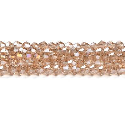 Transparent Electroplate Glass Beads Strands
