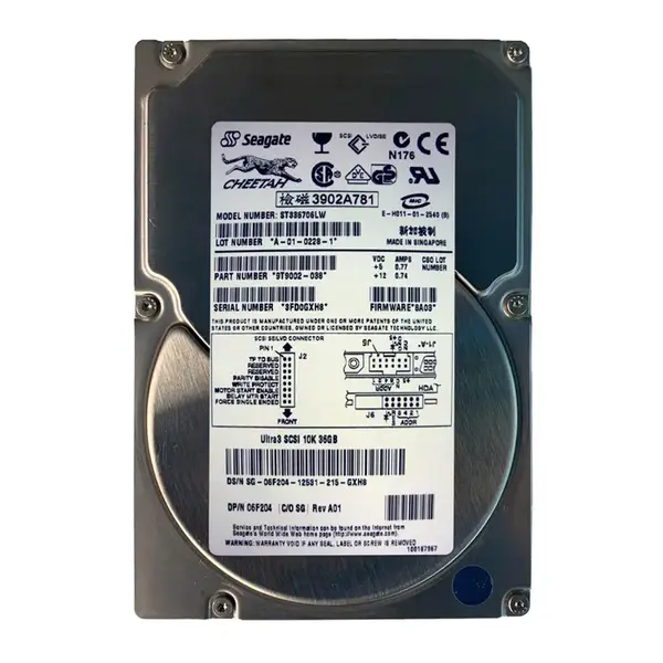 06F204 Dell 36GB Ultra-160 SCSI 10000 3.5-inch Hard Drive