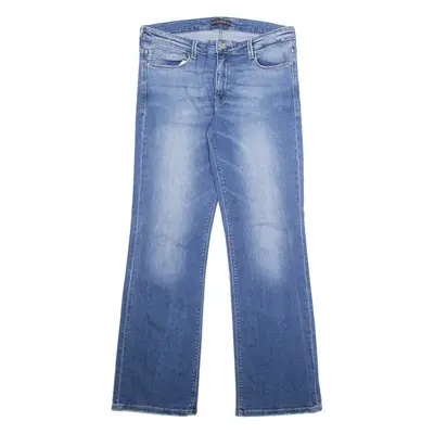GUESS Womens Jeans Blue Regular Wide-Leg Stone Wash W32 L33