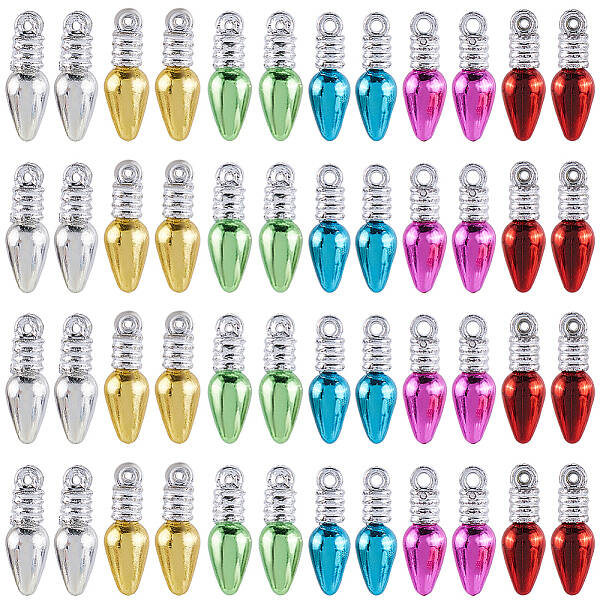 120Pcs 6 Colors Plastic Pendants
