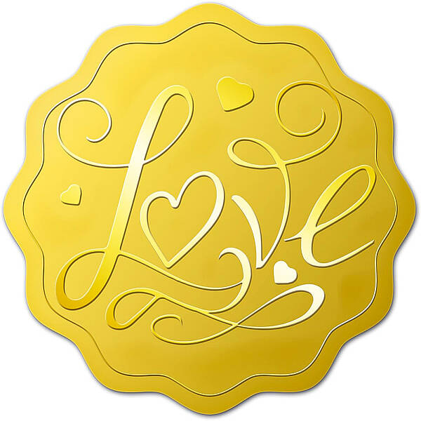 Self Adhesive Gold Foil Embossed Stickers