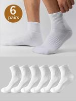Men's Solid Ribbed Crew Socks, Casual Moisture Wicking Socks, Soft Comfy Breathable Socks for All Seasons Daily Wear, Fall We...