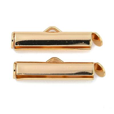 Brass Slide On End Clasp Tubes