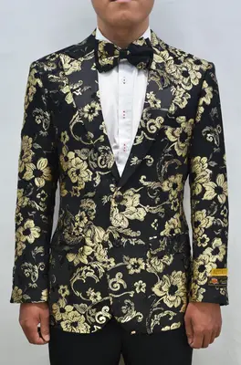 Paisley-100 Black/Gold - Mens Wholesale Blazers