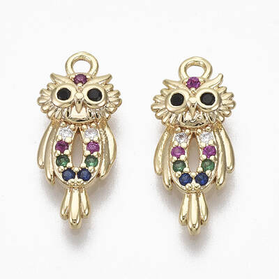 Brass Micro Pave Cubic Zirconia Charms