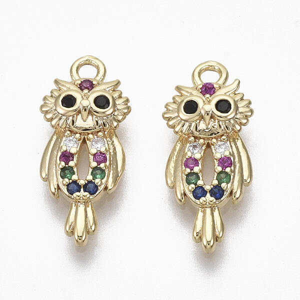 Brass Micro Pave Cubic Zirconia Charms