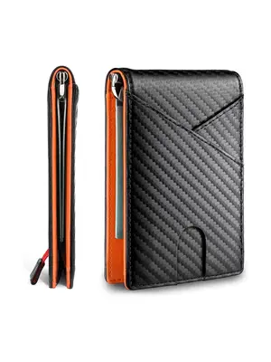 Men's Business Minimalist PU Leather Bifold Wallet, Trendy RFID Blocking Card Holder, Chic All-match Short Wallet As Gift for...