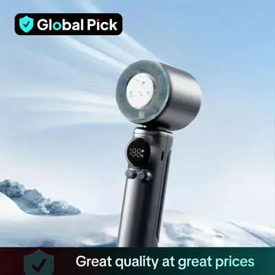 Portable Handheld Fan, High Speed 4000mAh Ice Cold Fan, Outdoor Portable Mini Tabletop Fan, Summer Quick Cooling Fan, Party S...