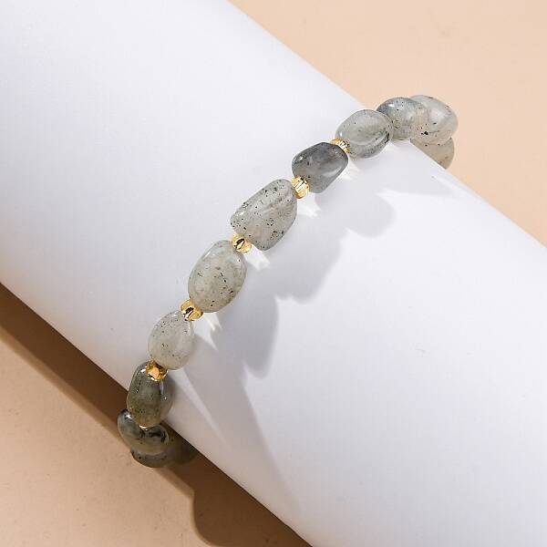 Natural Labradorite Beaded Bracelets for Women