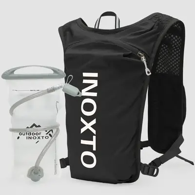 Sporty Unisex's Letter Print 1.5l Hydration Vest Backpack, Waterproof Lightweight Contrast Mesh Sheer Zipper Running Vest Bag...