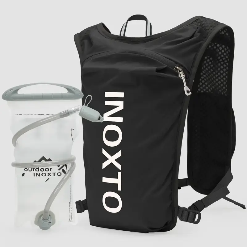 Sporty Unisex's Letter Print 1.5l Hydration Vest Backpack, Waterproof Lightweight Contrast Mesh Sheer Zipper Running Vest Bag...