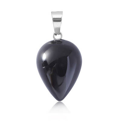 Natural Dyed & Heated Black Agate Pendants