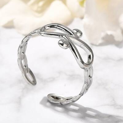 Infinity 304 Stainless Steel Open Cuff Rings for Women
