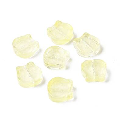 Transparent Spray Painted Glass Beads