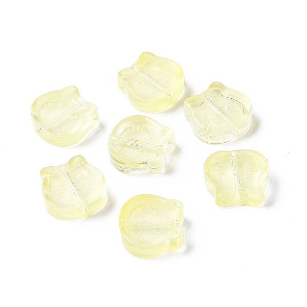 Transparent Spray Painted Glass Beads