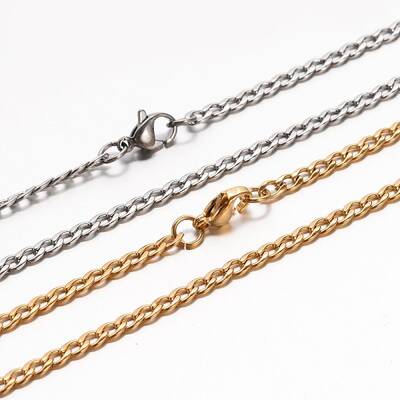 Boy's 304 Stainless Steel Curb Chain Necklaces