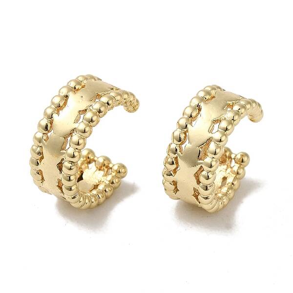 Hamsa Hand Brass Cuff Earrings for Women