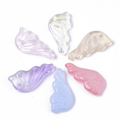 Transparent Spray Painted  Glass Pendants