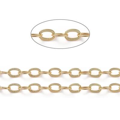 Brass Textured Cable Chains