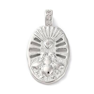 Brass Pendants With Clear Cubic Zirconia